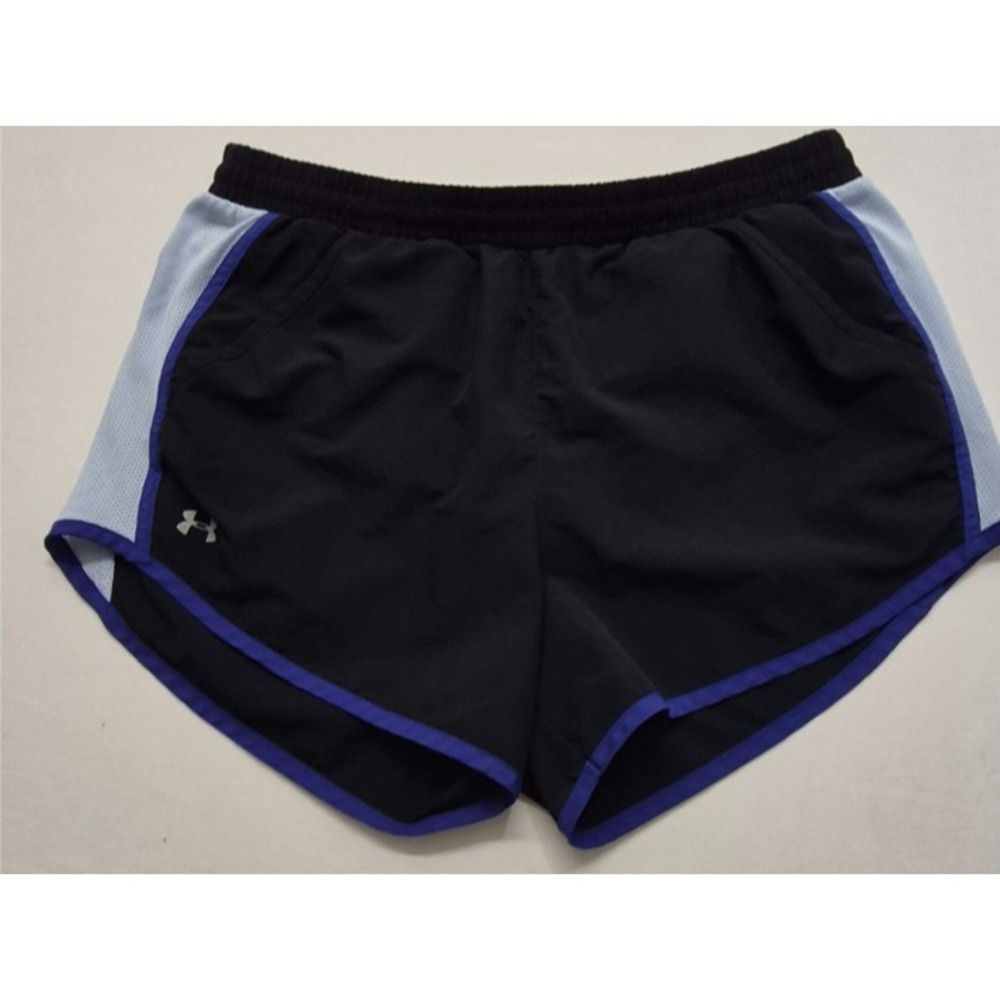 Under Armour Loose women's black/blue fly-by running shorts sz. M lined/exercise